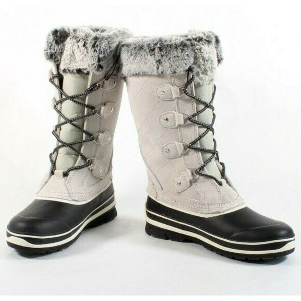 Khombu Emily Suede Leather Faux Fur Winter Boots Size 7